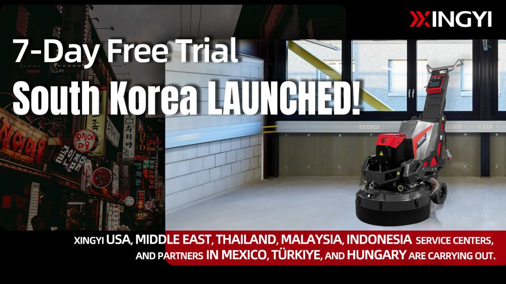 South Korea Joins XINGYI Machine's 7-Day Free Trial Campaign for Concrete Grinding Machines